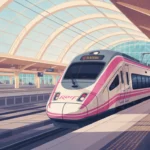Renfe R2 Nord train at Terminal 2 of Barcelona Airport