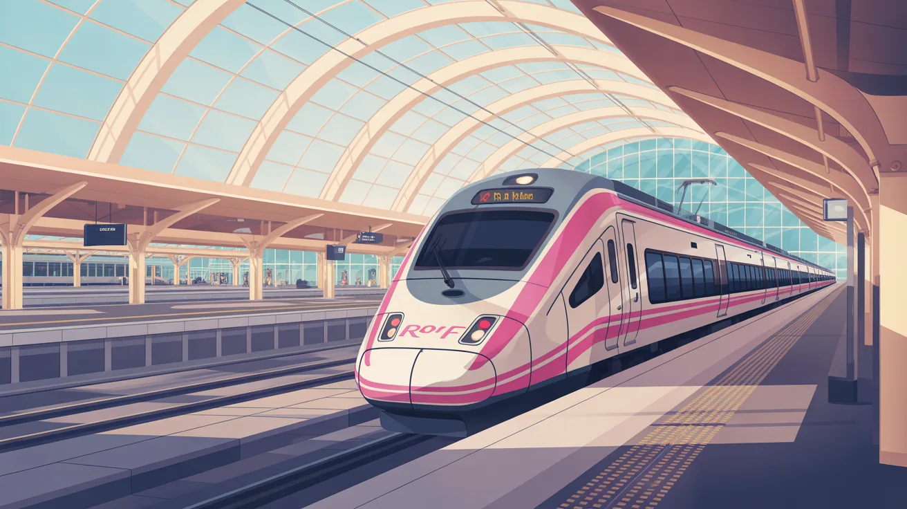Renfe R2 Nord train at Terminal 2 of Barcelona Airport