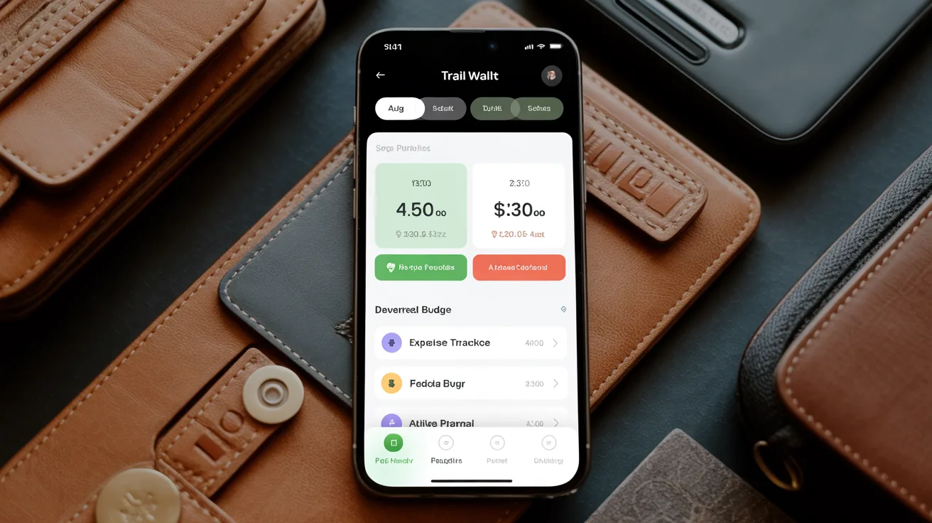 Detailed view of the Trail Wallet app interface for expense tracking