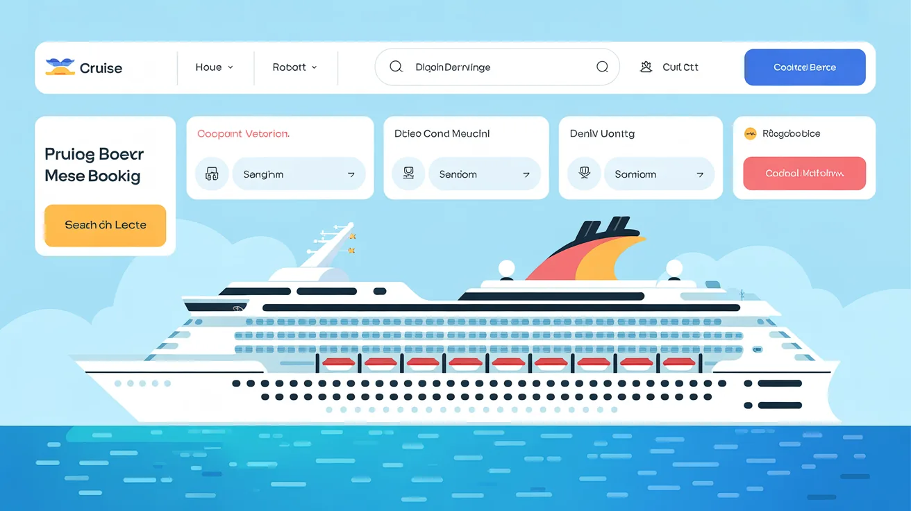 Illustration of a user-friendly cruise booking website interface