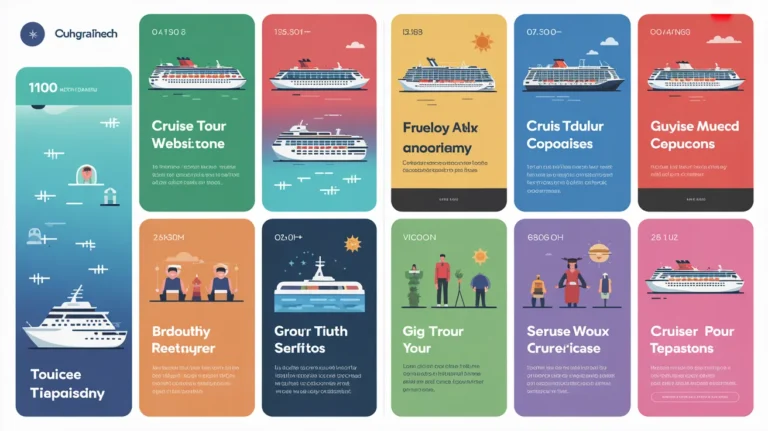 Infographic comparing top cruise tour websites highlighting unique features