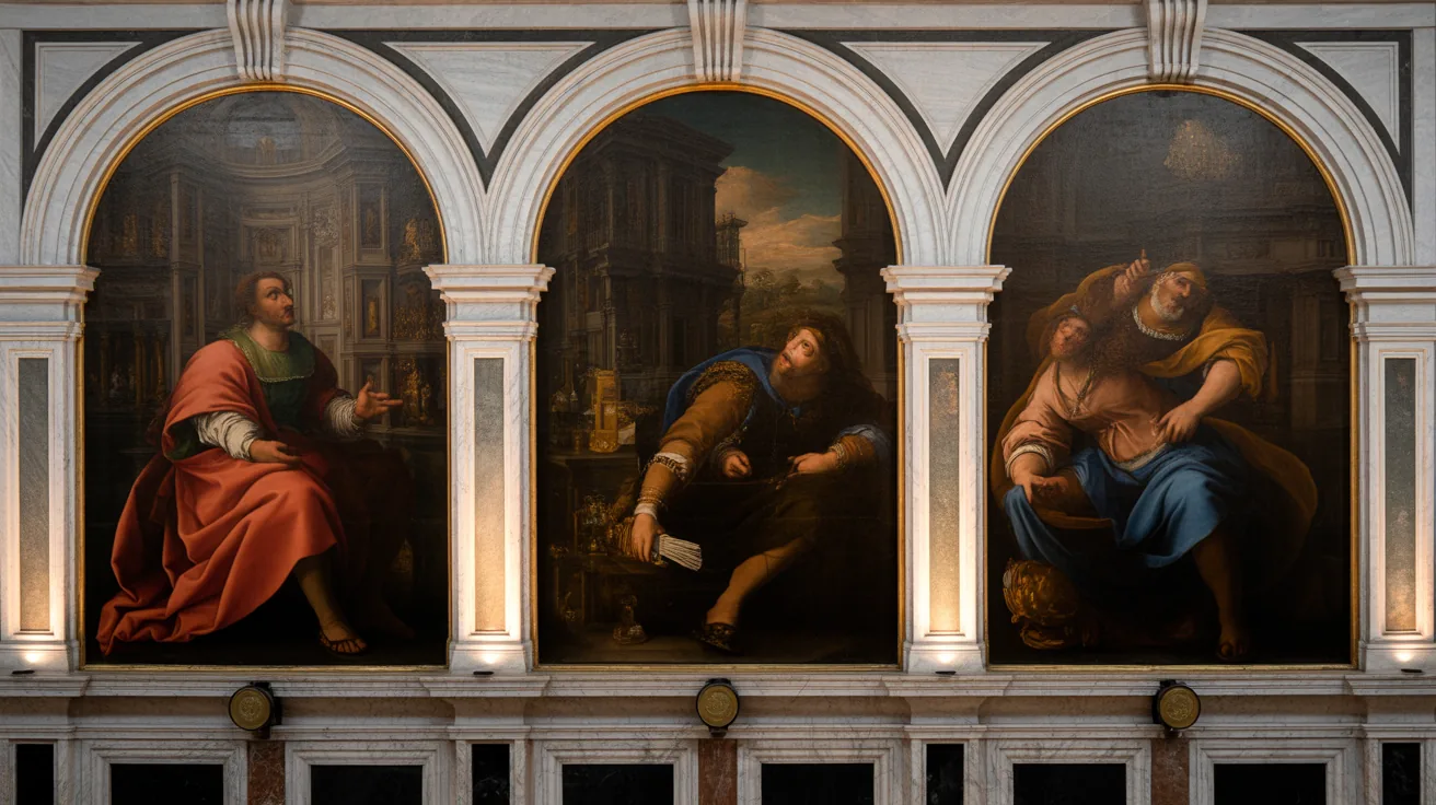 Interior of San Luigi dei Francesi showcasing Caravaggio paintings