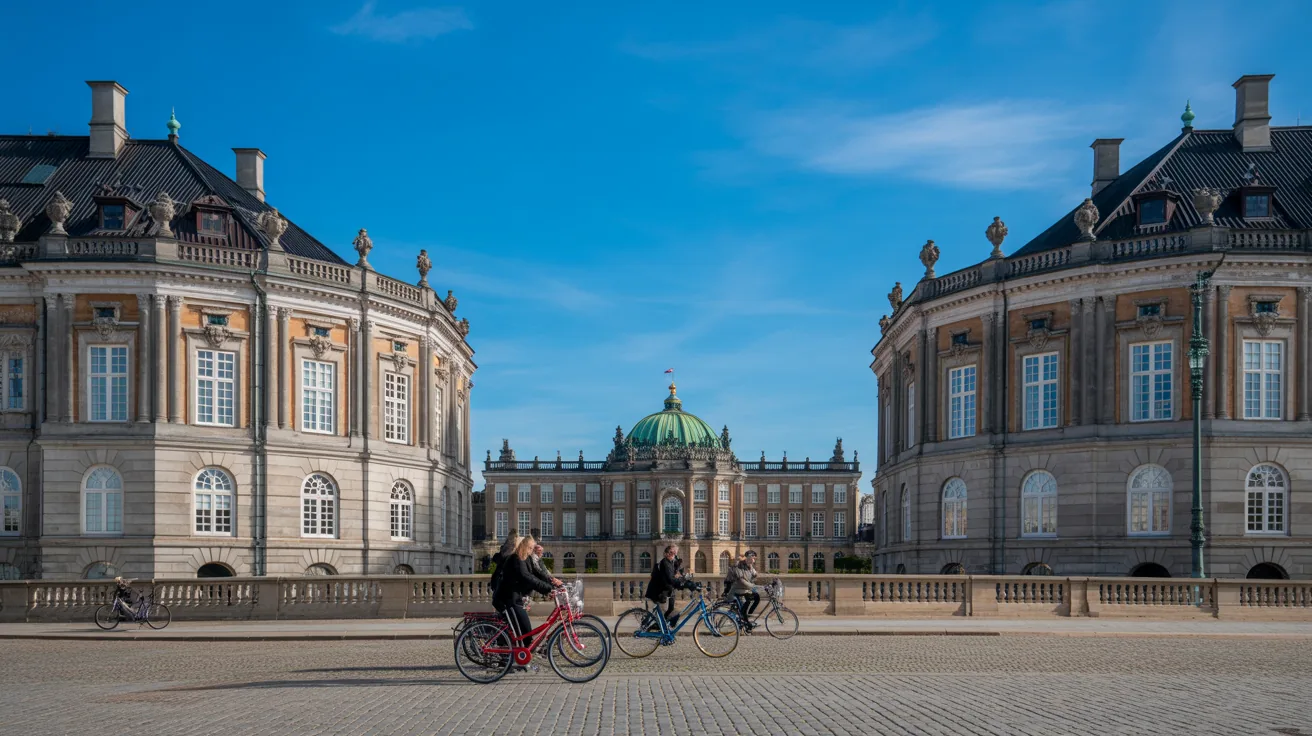 Detailed view of Amalienborg royal palaces in Copenhagen