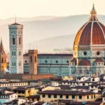 Panoramic view of Florence with the Duomo and historic buildings