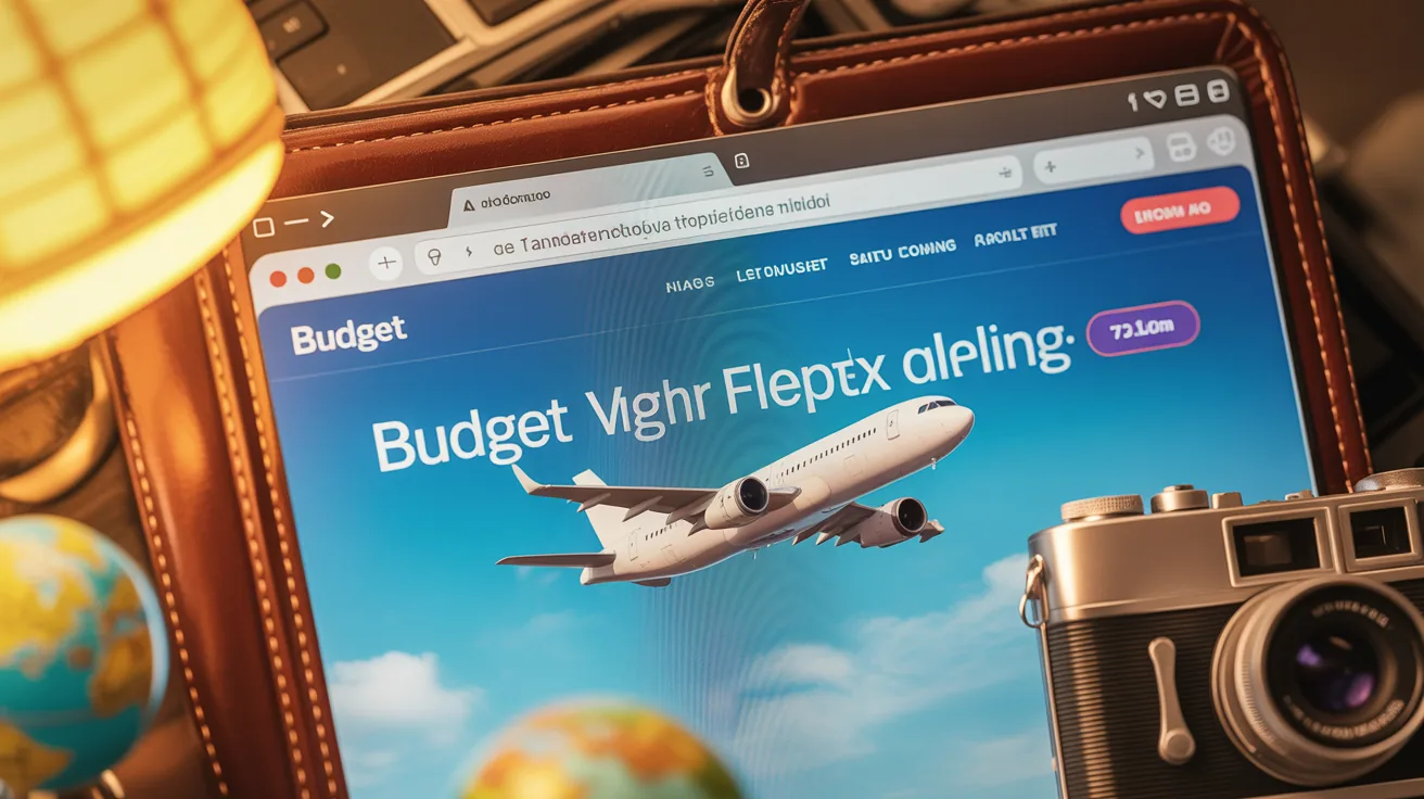 Browser window showing budget airline flight deal