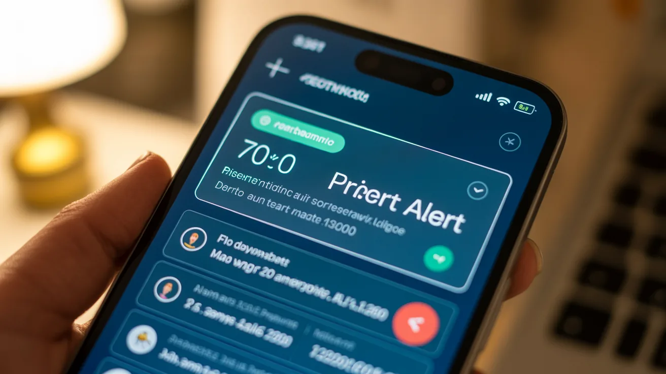 A smartphone displaying a price alert notification for flight deals.