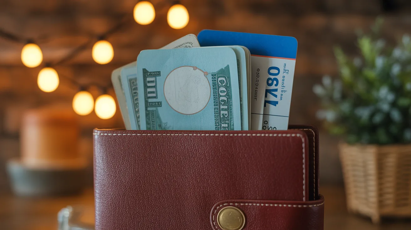 Healthy savings account passbook and cash for budget-friendly travel
