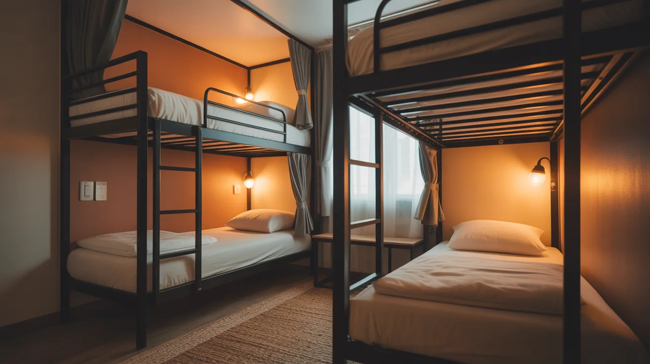 Cozy hostel room representing budget-friendly accommodations