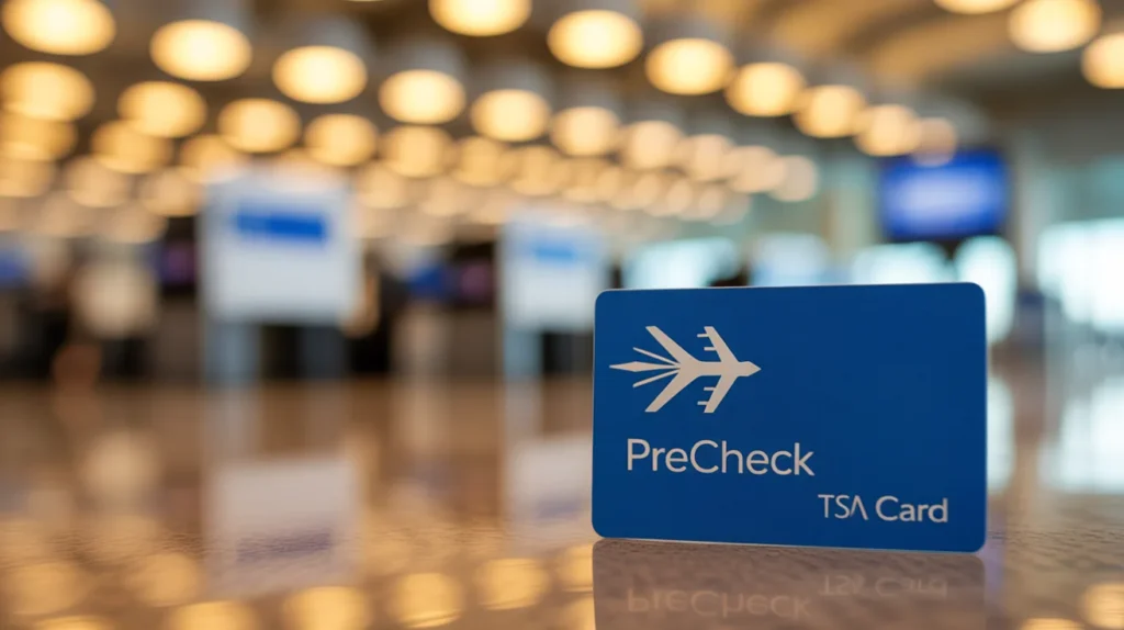 TSA PreCheck card highlighting benefits of expedited airport security
