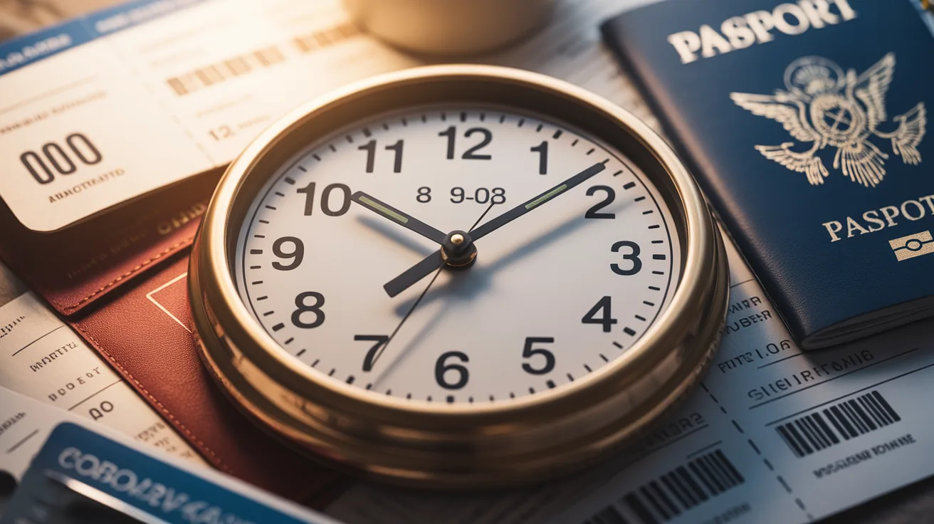 Close-up of a clock emphasizing the importance of time during layovers
