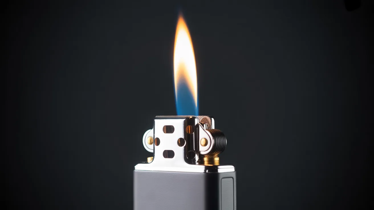 Close-up of a torch lighter illustrating lighter plane rules and regulations
