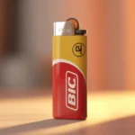 Vibrant close-up of a Bic lighter illustrating lighter plane rules