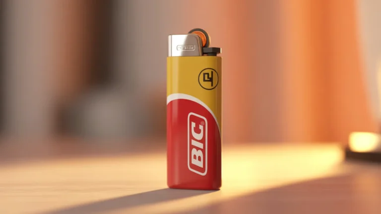 Vibrant close-up of a Bic lighter illustrating lighter plane rules