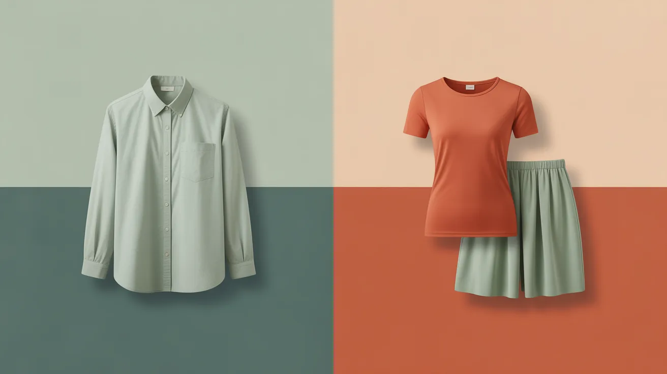 Color palette with clothing items demonstrating efficient packing color strategy