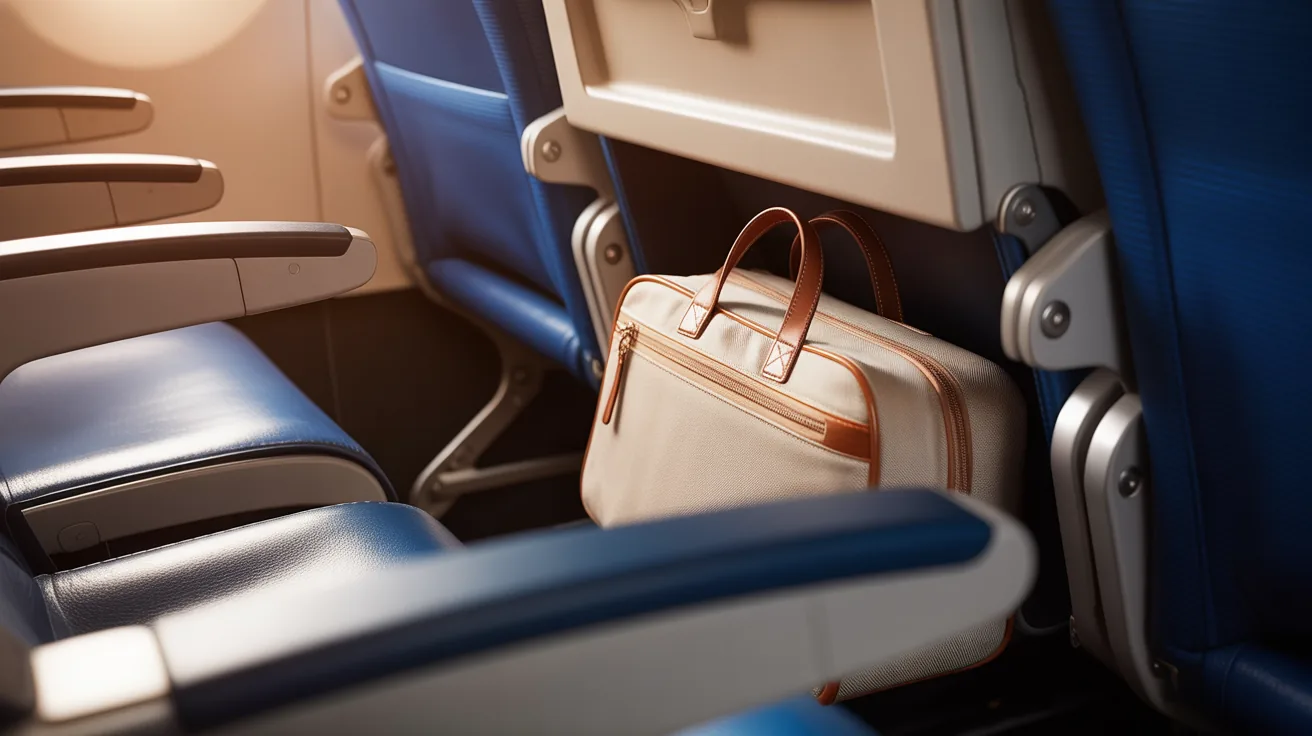 Personal item bag fitting under an airplane seat
