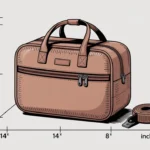 Stylish personal item bag with dimensions for airline travel