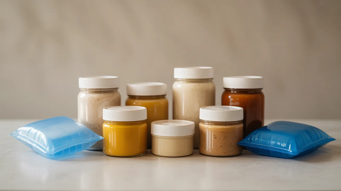 Baby food jars and ice packs illustrating exemptions from airport security rules.