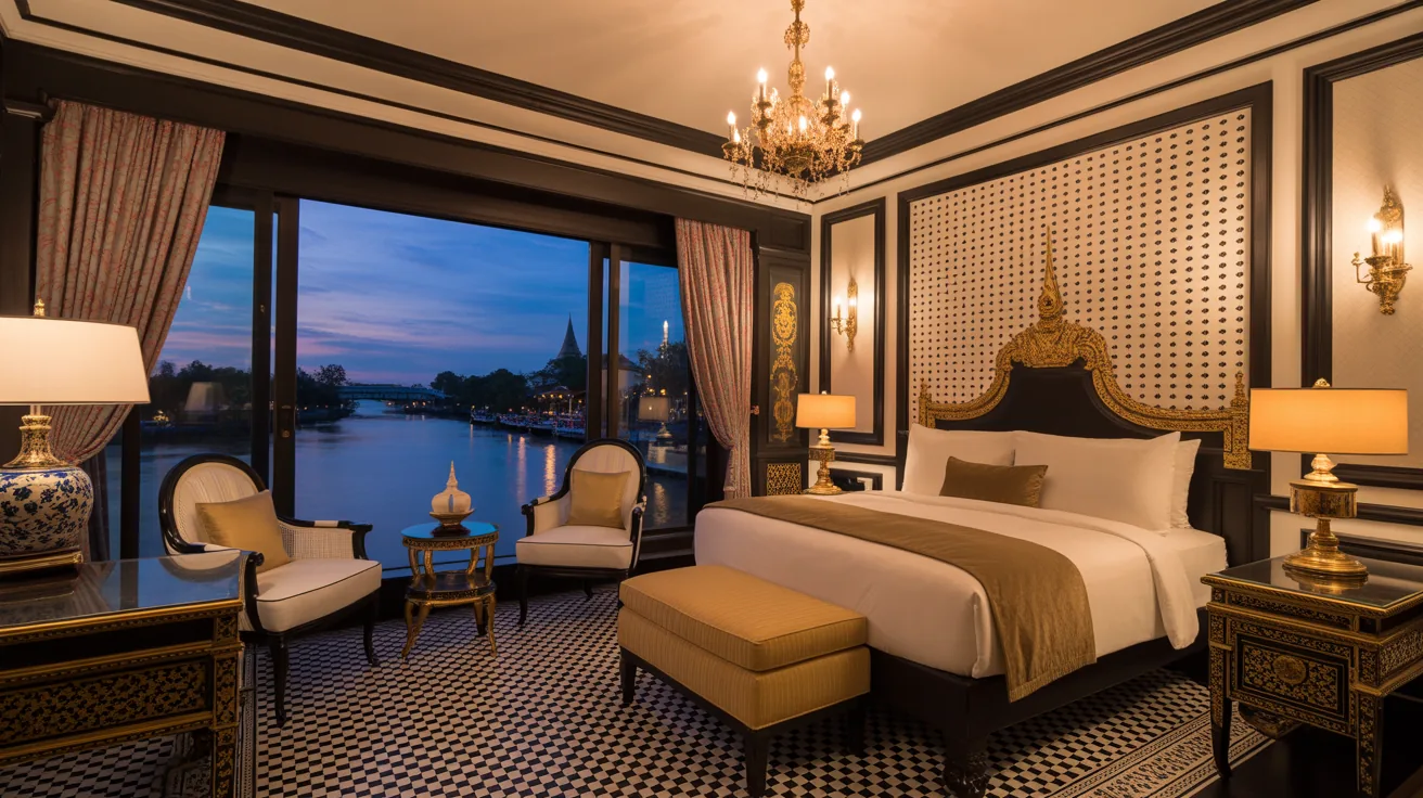 Riverside Suite at The Siam showcasing luxurious decor and river views