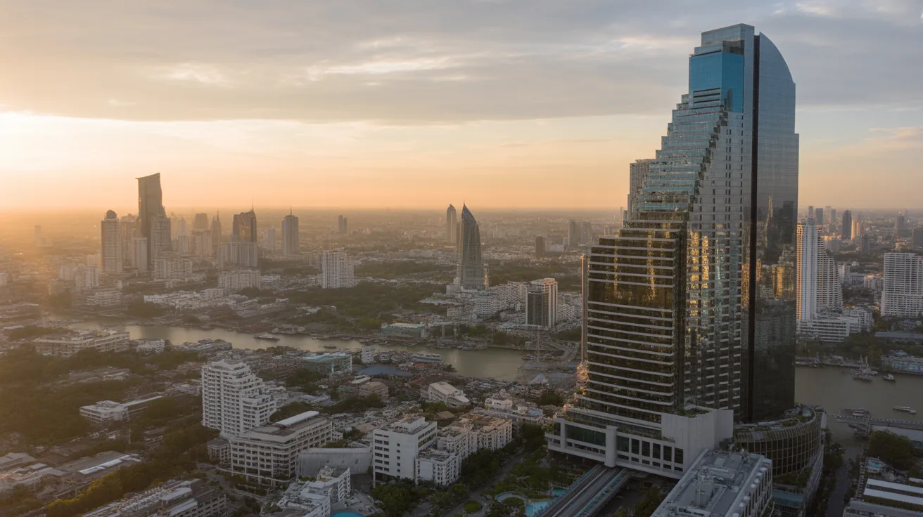 Aerial view of SO Sofitel Bangkok highlighting luxury and modern architecture