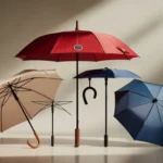 Different types of umbrellas highlighting size differences for travel on planes