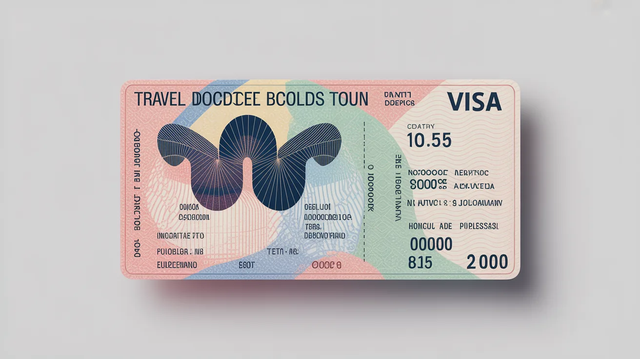 Detailed shot of a travel visa showcasing unique design elements