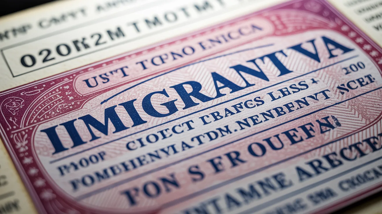 Immigrant visa document showcasing embossed stamp and official details